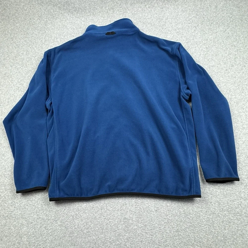 The North Face Fleece Jacket Mens XXL Blue Full Zip Mock‎ Neck Sweater Outdoor